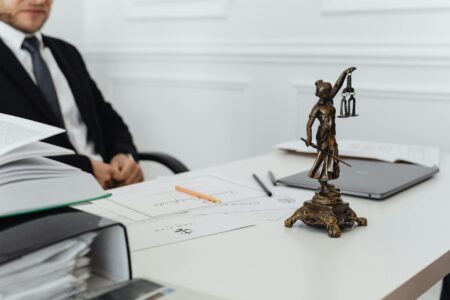 Legal documents and courtroom setting representing an intellectual property lawsuit in the gaming industry