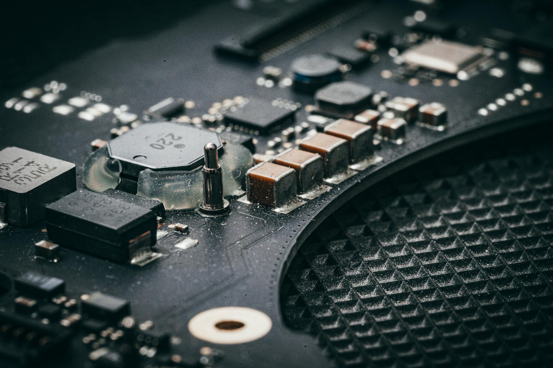 Modern electronics production facility with circuit boards and assembly equipment