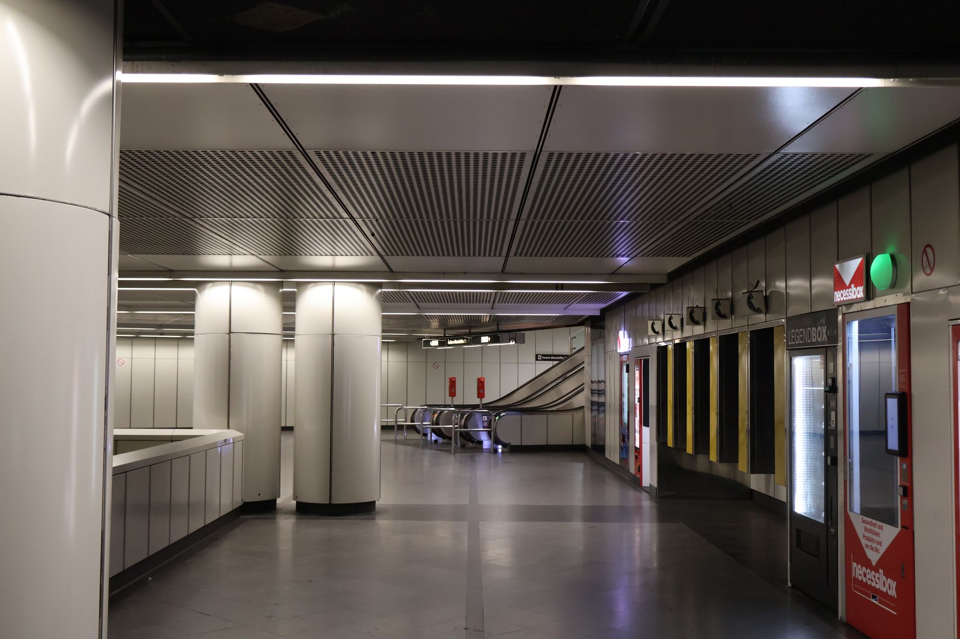 Dimly lit industrial space station corridor suggesting sci-fi horror setting