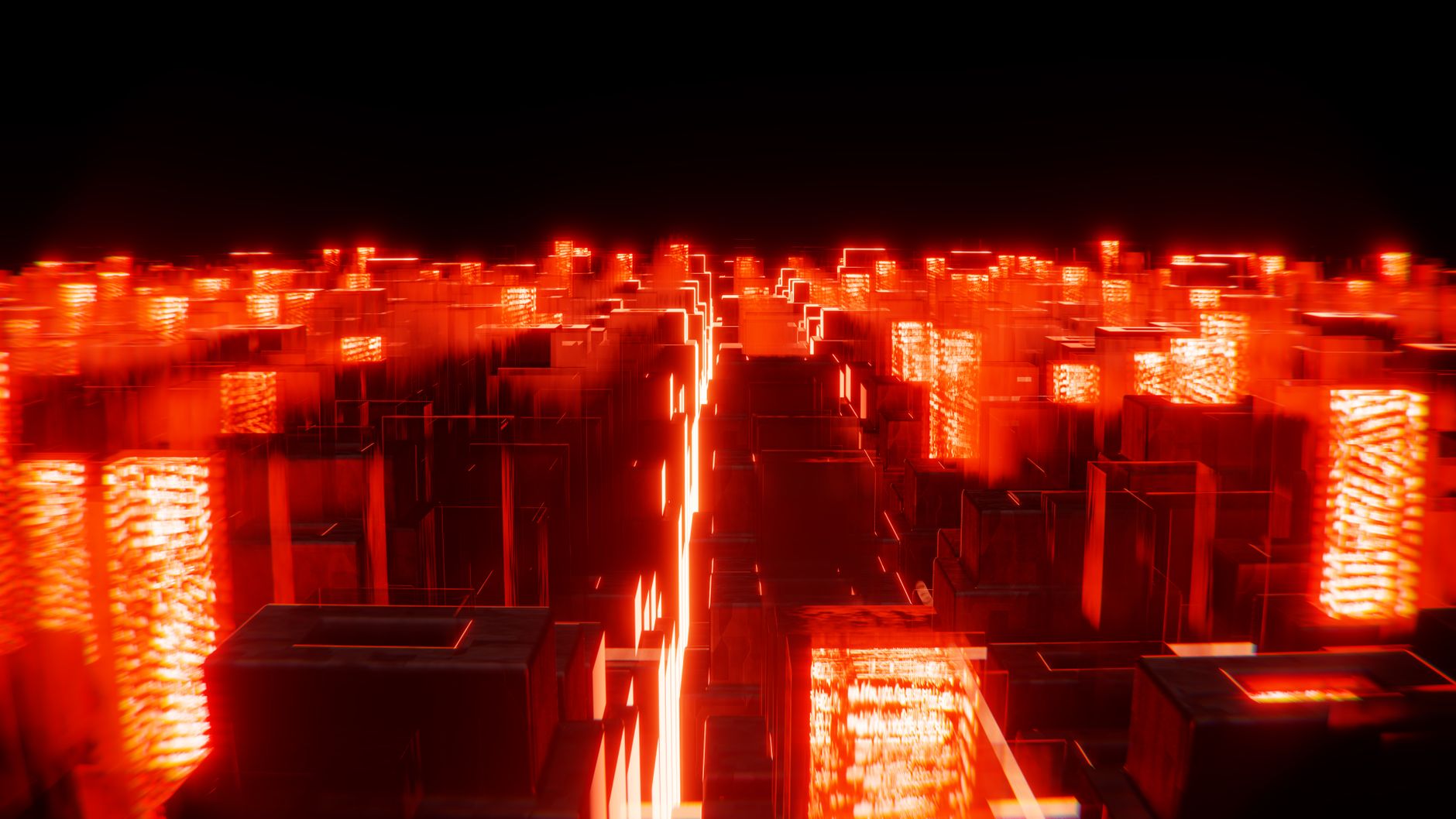 A retro-futuristic cityscape with neon colors, reflecting the visual tone of Intergalactic's trailer