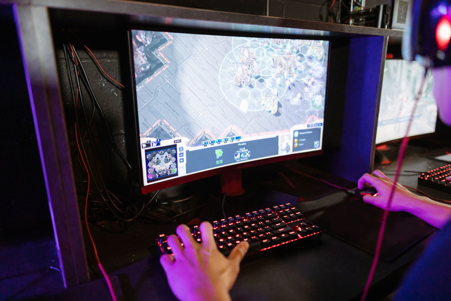 An RPG video game displayed on a screen showing fantasy world visuals
