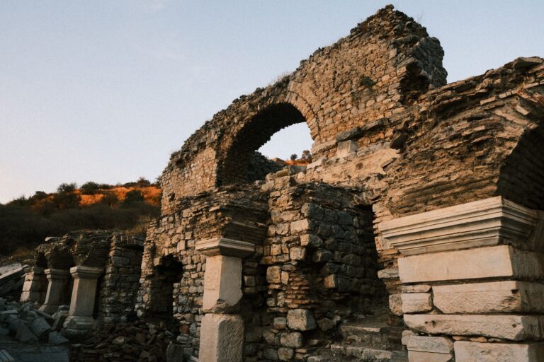 Ancient stone palace ruins evoking the setting of Prince of Persia Sands of Time