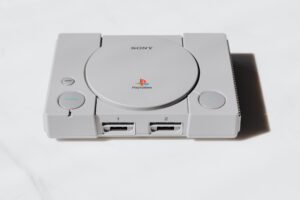 A retro gaming console and controller representing classic video game nostalgia