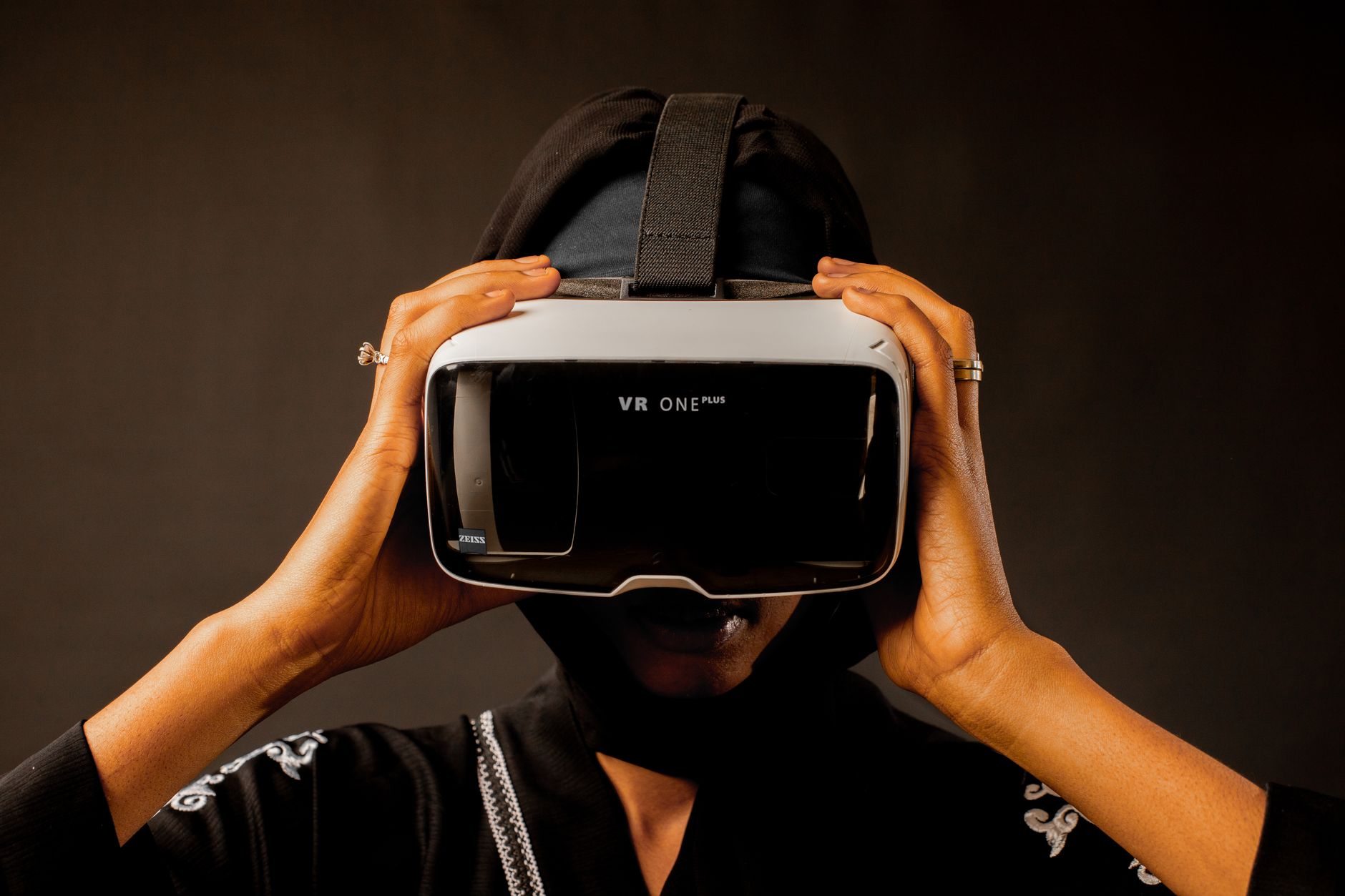 A person wearing a VR headset, representing the Half-Life Alyx virtual reality experience